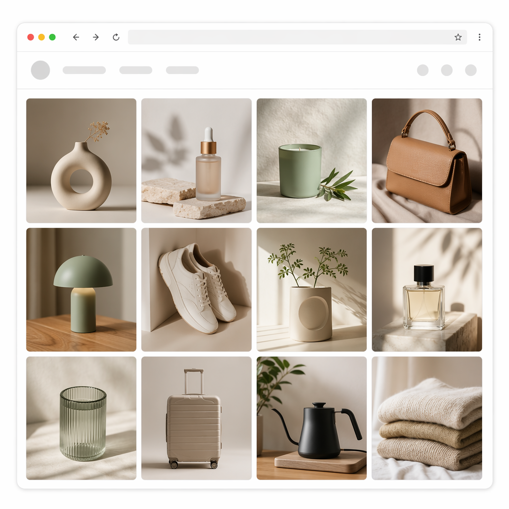 Browser AI image generation grid