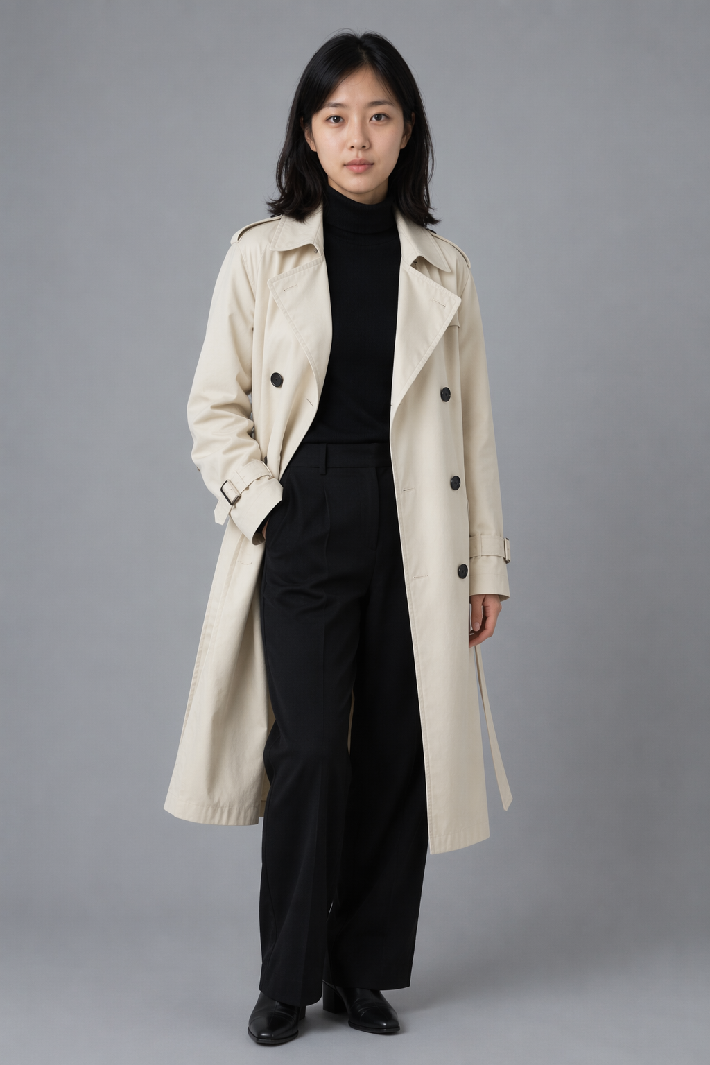 Same face, new outfit — studio lookbook example