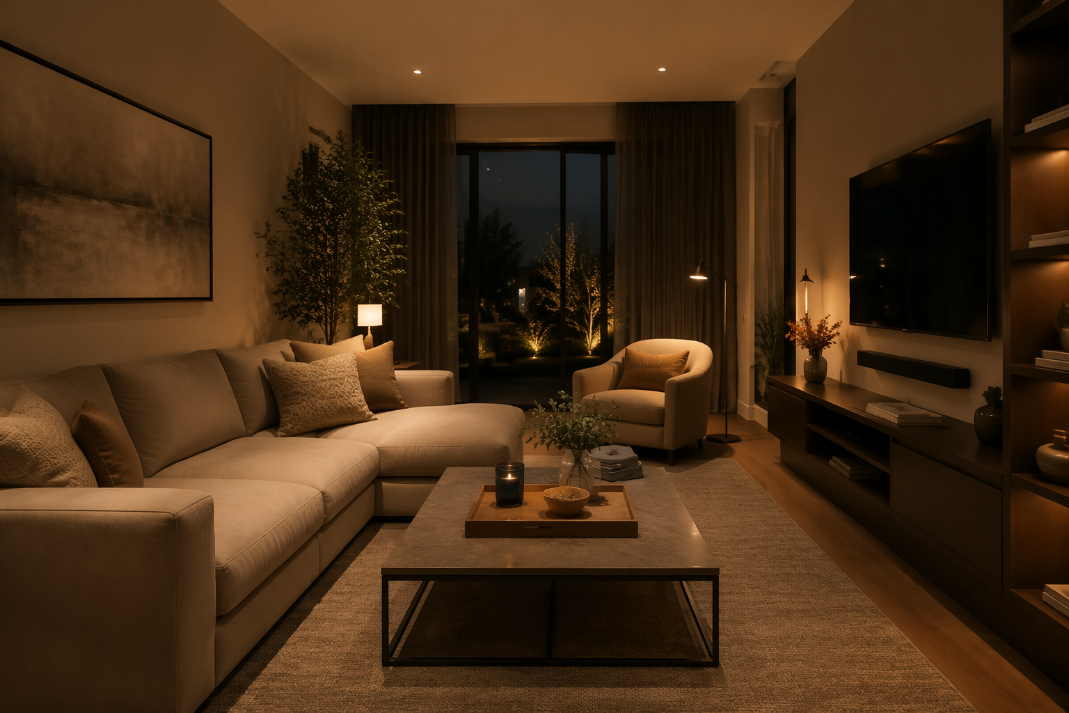 Evening lamp lighting variant
