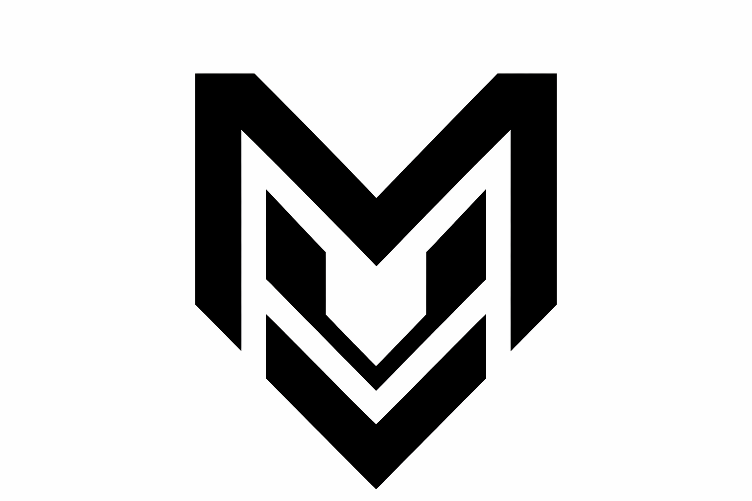 Single refined monogram on white