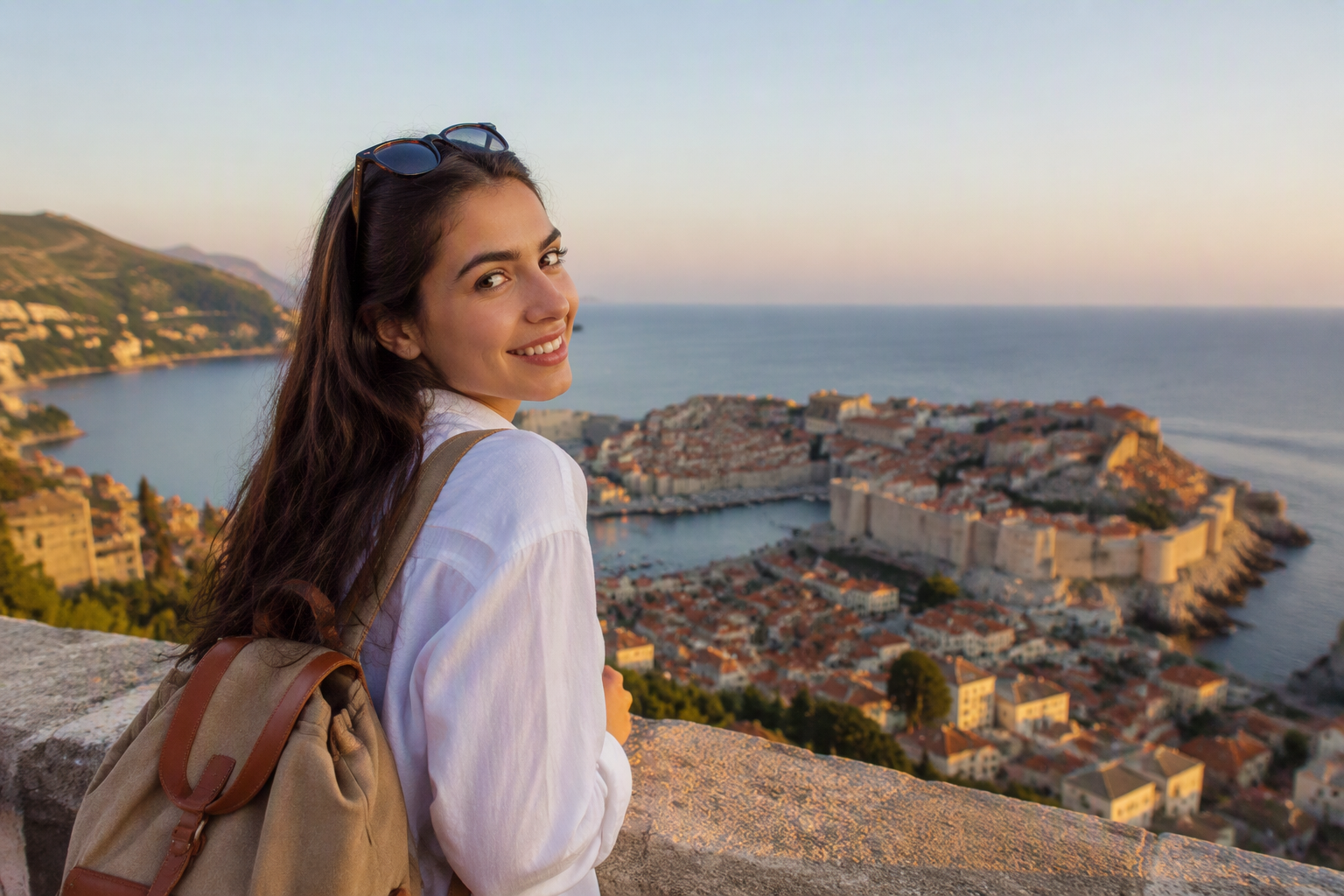 Person in scenic location sample