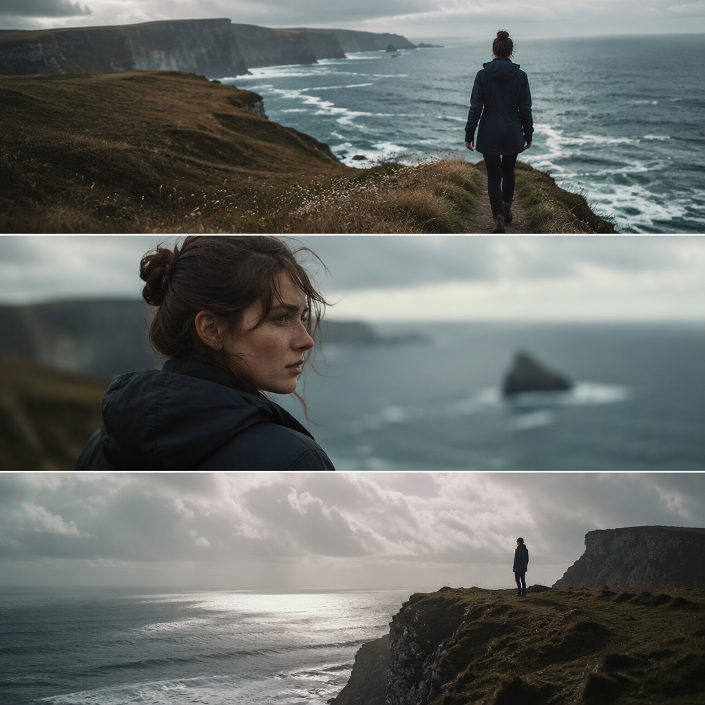 Ocean cliff walk storyboard stills